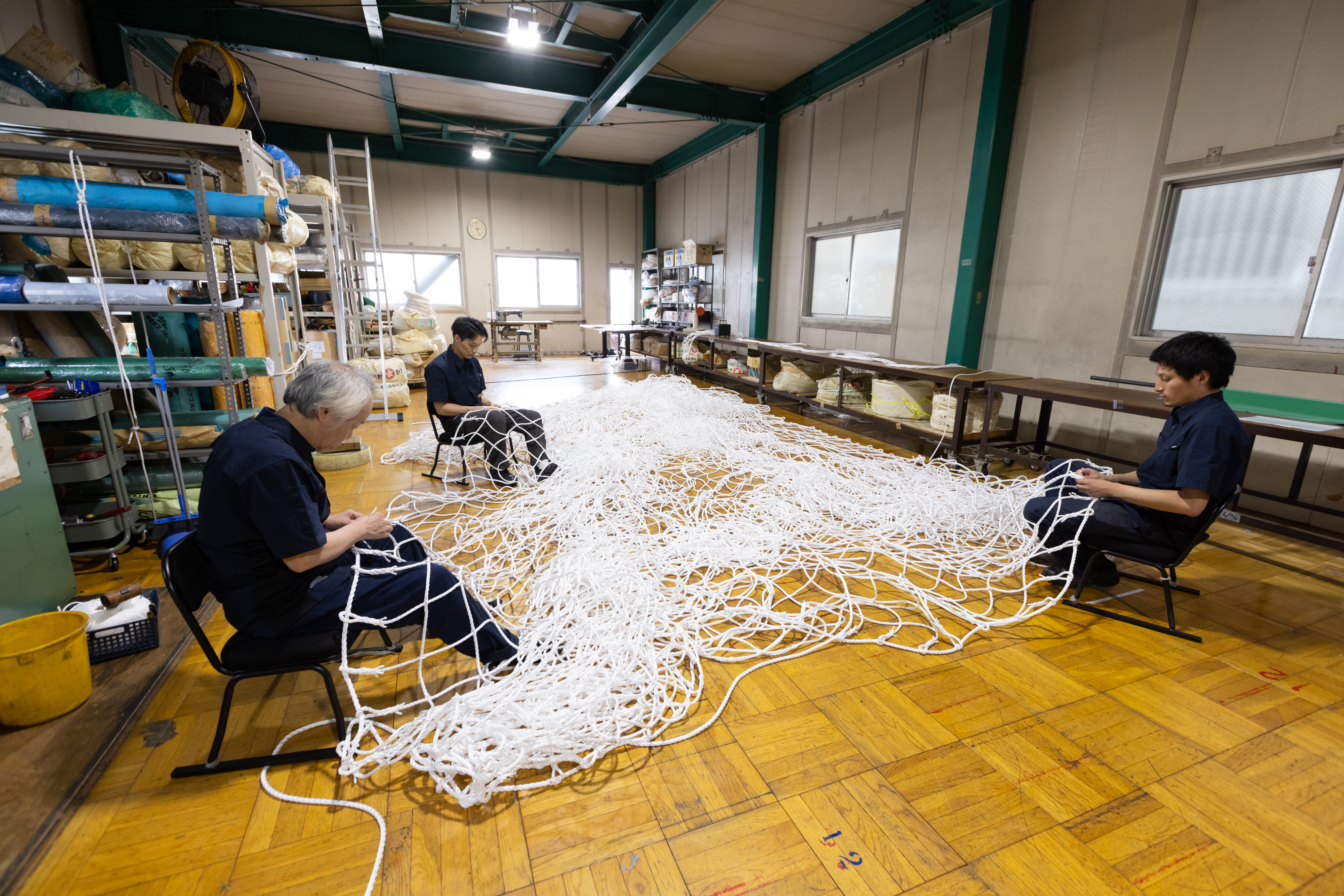 ロープの作業風景